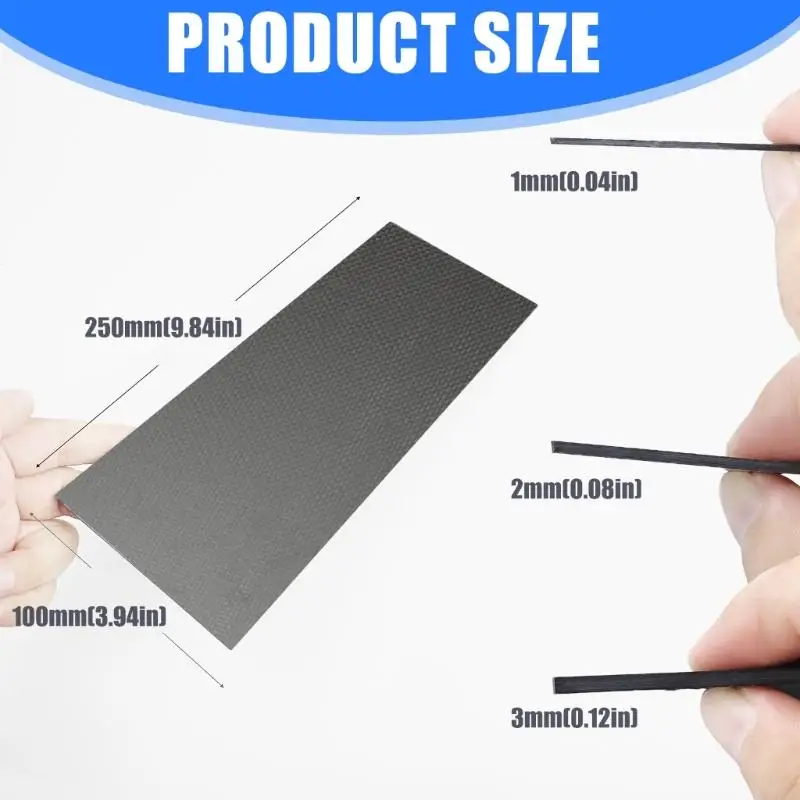 Picture 7: H7BC Professional Grade 100x250mm Carbon Fiber Panel Matte Finish 3K Twill Weave