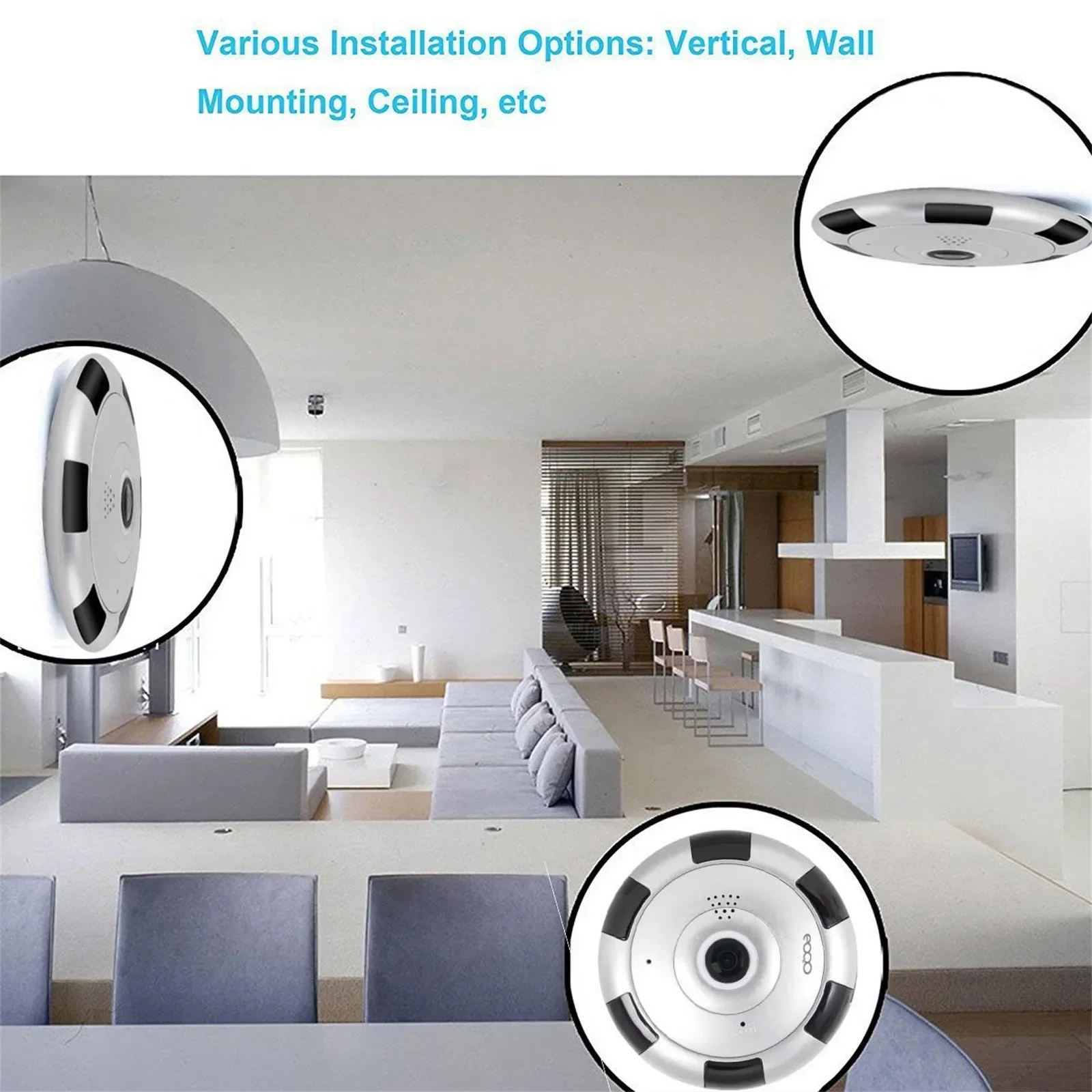 360 Degree Panoramic Camera WIFI V380 Pro APP Fisheye Lens Smart Home Two Ways Audio Surveillance CCTV Wireless MINI Cam