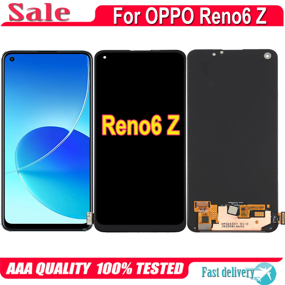 For OPPO Reno6 Z CPH2237 LCD Display Touch Screen Replacement Digitizer Assembly For OPPO Reno6Z Reno 6Z LCD