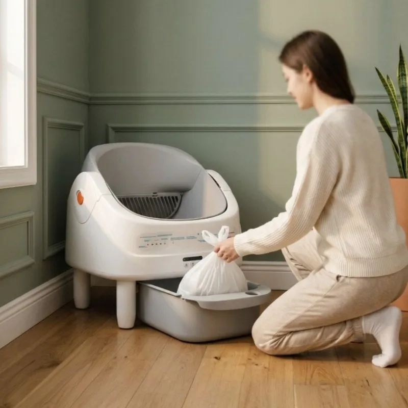 Automatic Cat Litter Box Semi-Open Smart Self Cleaning cat Toilet Odor-Free Large Capacity Sandbox for cats Safe Pet Products