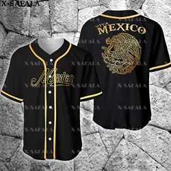 Custom Name Love MEXICO Country Mexican Aztec 3D Printed Baseball Jersey Summer Shirt Men's Tops Tee Oversized Streetwear-7