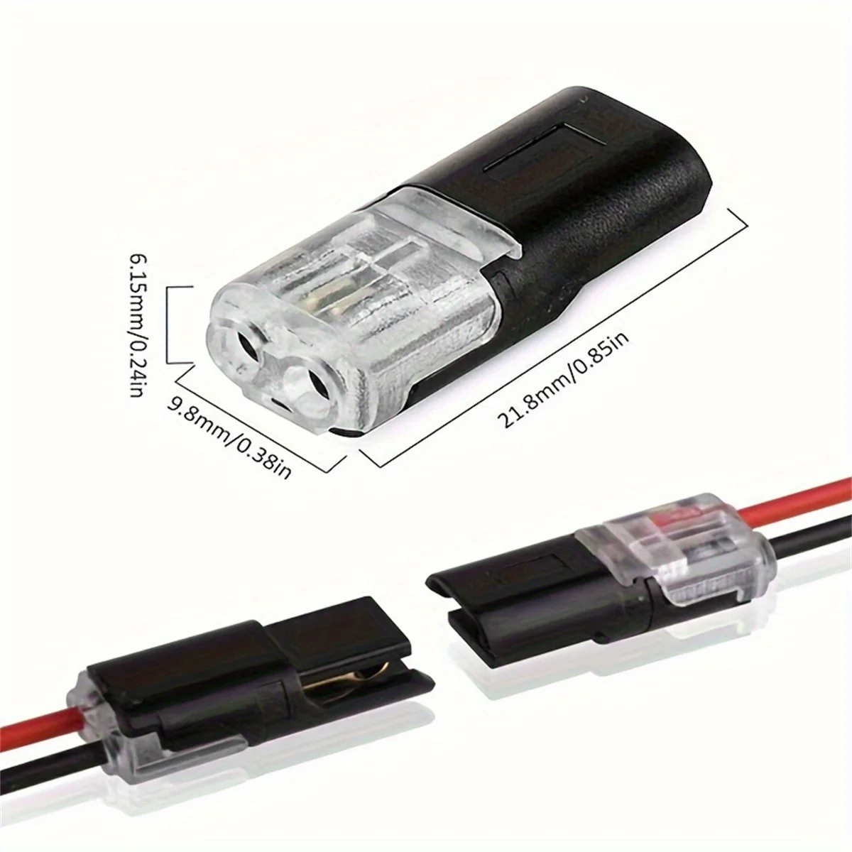 30pcs Double Wire Insert Connectors, 2-Pin 2-Port, PVC Insulated, Copper Contacts, Quick Connect Terminals, No Power