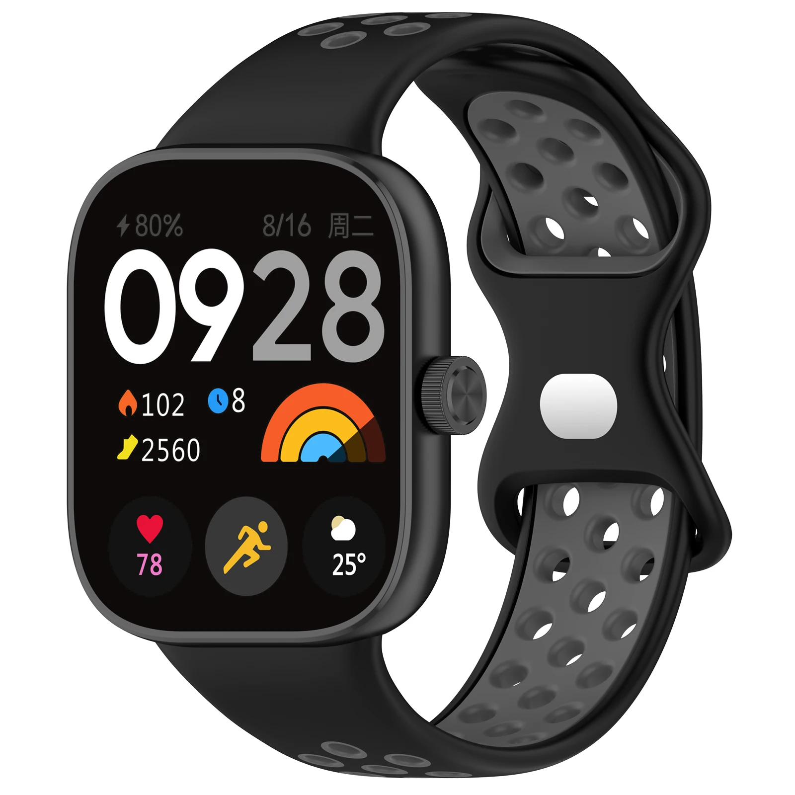 Silicone Breathable Strap For Redmi Watch 4 / Xiaomi Band 8 Pro Sports Double Color Straps