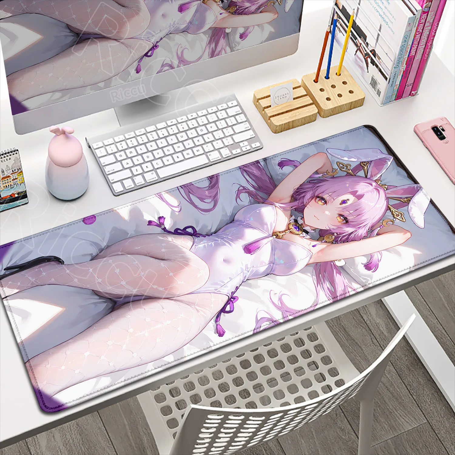 

Castorice Firefly Herta Mouse Pad Large Sexy Bunny Girl Mousepad Laptop XXL Gaming Honkai Star Rai Desk Mat HD Anime Table Mats