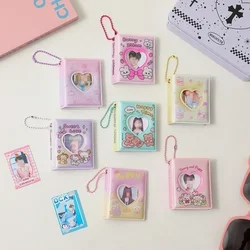 2/3 Inch Coffee Bear Photo Album Photocards Holder Cute Cartoon Album Cards Binder Mini Idol Cards Collection Book