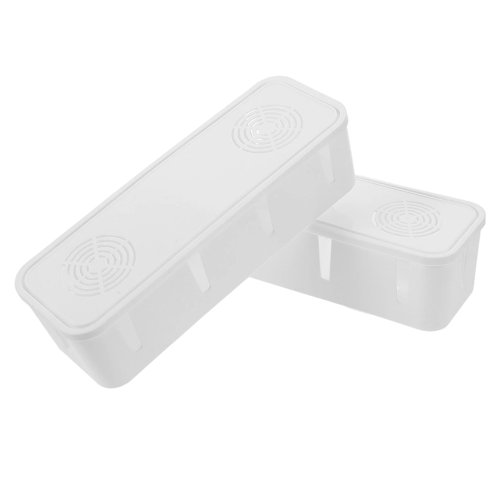 

2 pcs Cable Management Strip Storage Wire Organizer Lid Dustproof Ventilated Hollow Design Scratch Resistant Plastic