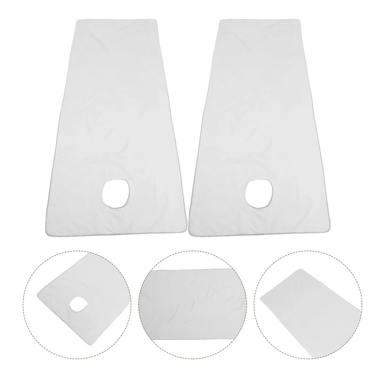 

Комплект из 2 хлопковых простыней для массажного стола, моющиеся, многоразовые, быстросохнущие, с точным вырезом для лица, для салонов красоты и спа-процедур, 80x200 см