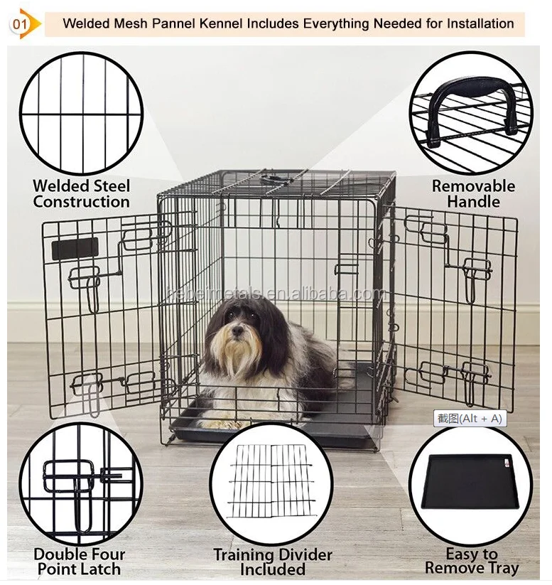 Outdoor Collapsible Pet Kennel Multiple Sizes Metal Dog Crate