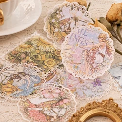 20 sztuk koronka w stylu Vintage Hollow papierowy materiał dekoracyjne Diy Album Album Scrapbooking ręcznie wykonane śmieci dzienniku kolaż materiał