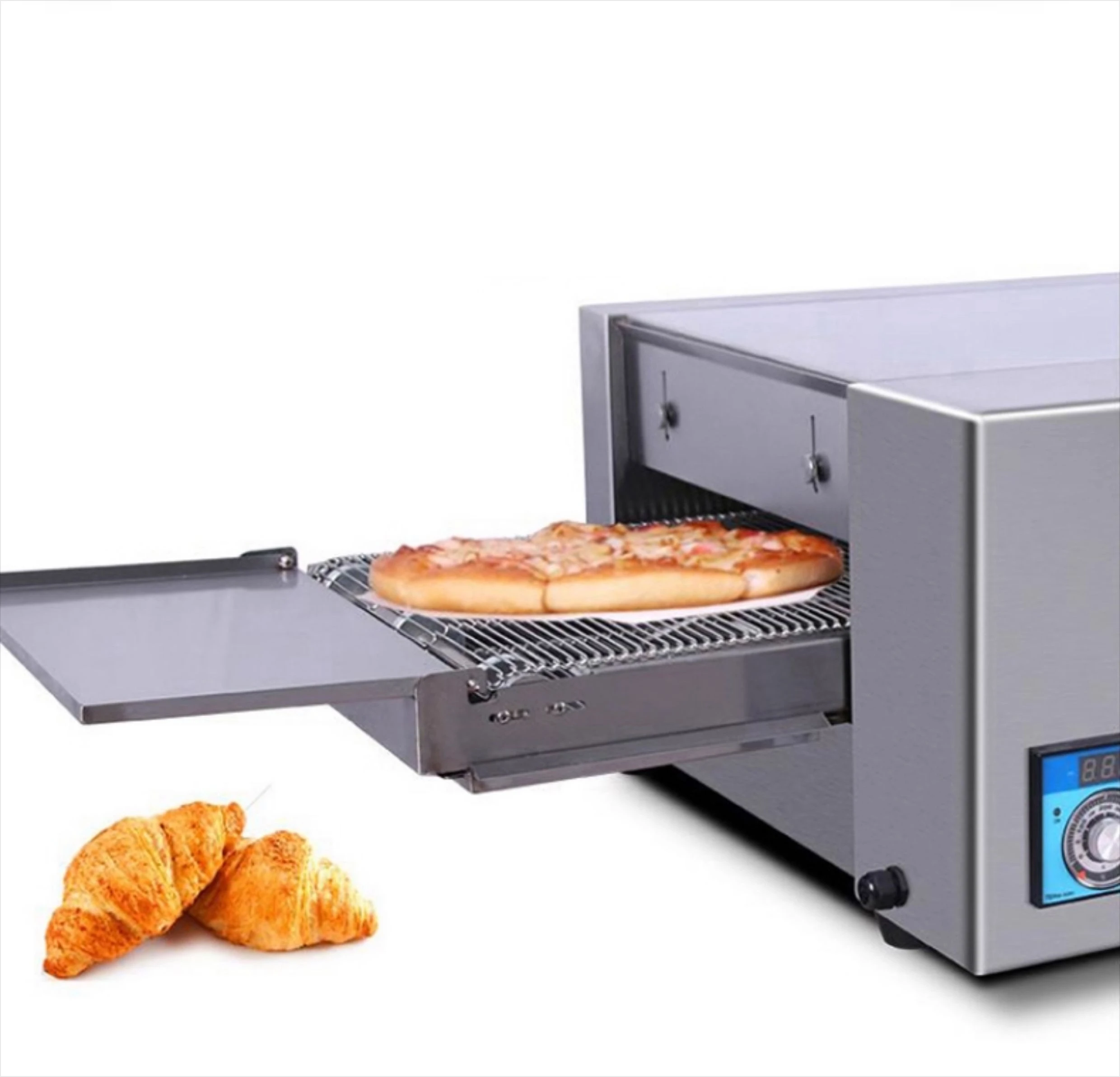 Forno per pizza a nastro trasportatore a gas, forno per pizza commerciale da 9 pollici e 12 pollici