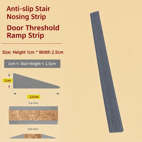 1M Silicone Sweeping Robot Slope Climbing Strip Bendable Self-adhesive Threshold Ramp Waterproof Anti-slip Door Sill Pad