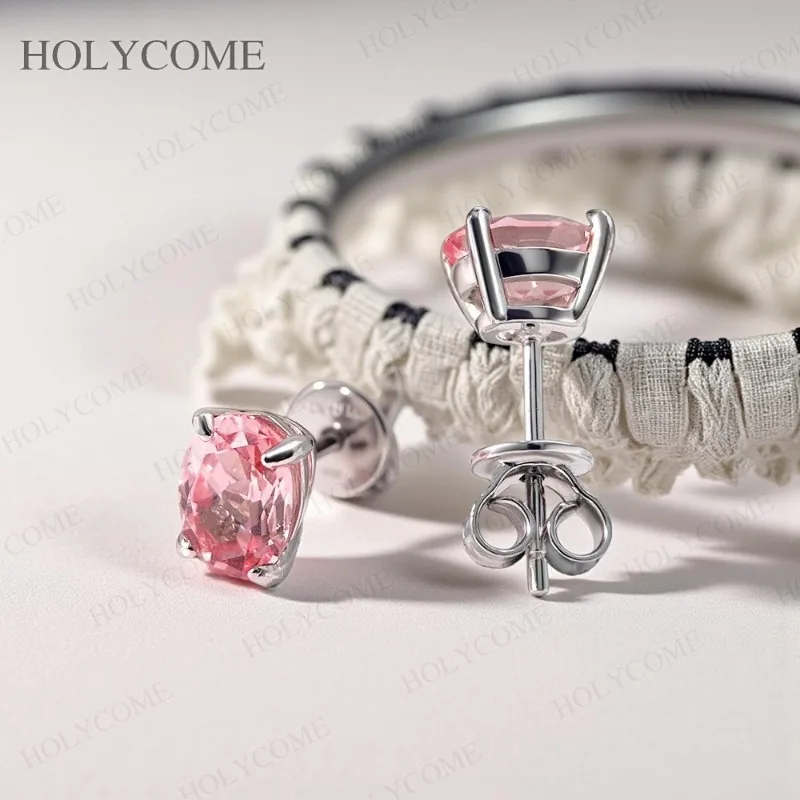 

Серьги из стерлингового серебра 925 пробы по индивидуальному заказу, муассанит, рубин, Замбия, серьги Padparadscha, овальные серьги 2-8 карата, сверкающие для свадебных украшений