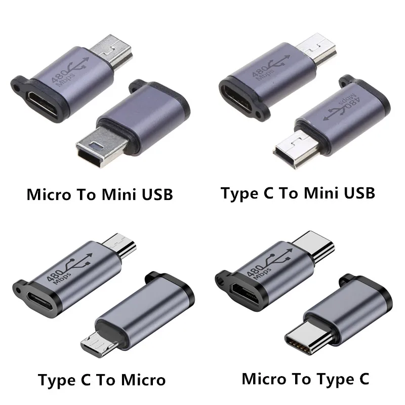 Typ C Buchse zu Micro USB/Typ Buchse zu Mini USB/Micro USB Buchse zu Typ C/Micro USB Buchse zu Mini USB Stecker Adapter