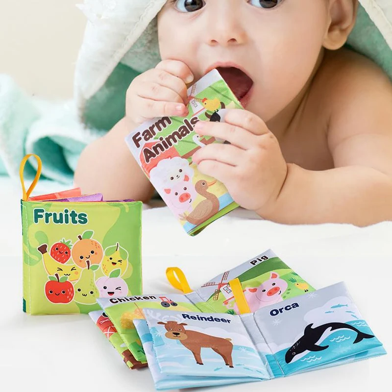 ソフトベビーファブリックブックインタラクティブ感覚活動布製ブック赤ちゃんのための最初の教育用モンテッソーリ早期学習ゲーム