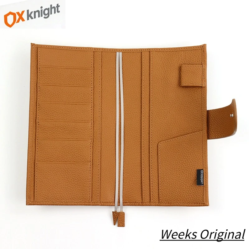 ox-knight-2026-new-original-weeks-notebook-cover-lychee-grain-leather-planner-for-hobonichi-with-back-pocket-diary-stationery