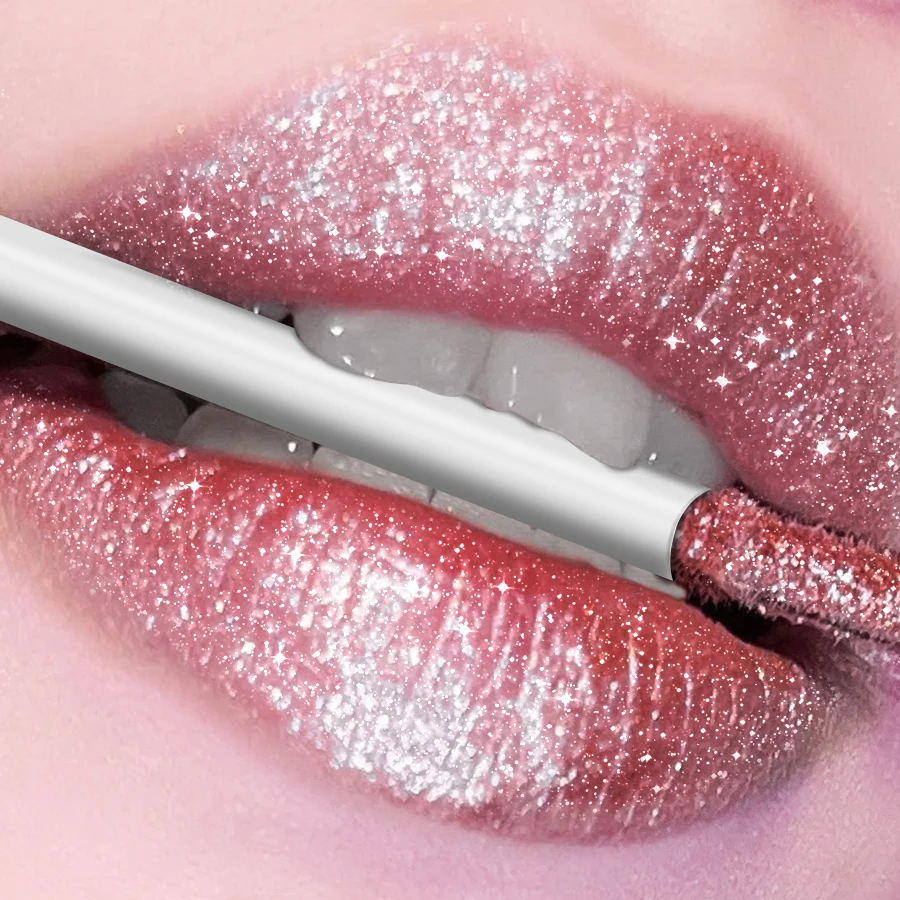 18 colors Waterproof Diamond Shimmer lip ink Glitter Lip Gloss makeup Sparkling Liquid Lipstick  Pearl Lip tint Sexy lip oil