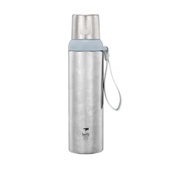 Keith Titanium Vacuum Insulated FlexLid Bottle for hiking, cycling - 800ml Ti3106