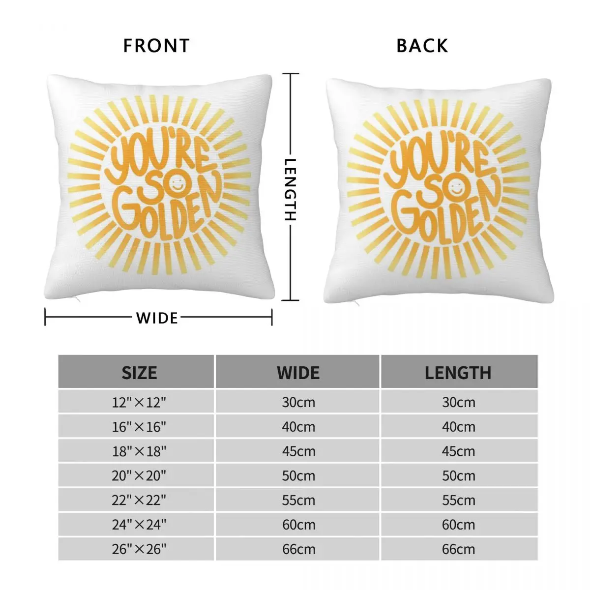 Golden Glitter Sun Square Pillowcase Polyester Linen Velvet Printed Zip Decorative Pillow Case Sofa Cushion Cover