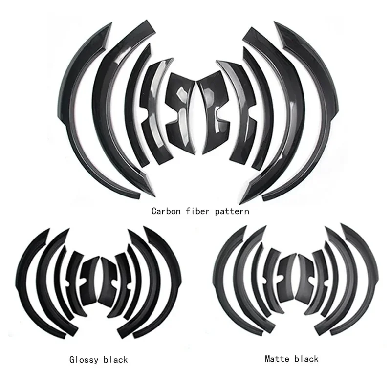High Quality Carbon Fiber 10PCS Black Pattern Wheel Arch Fender Flares Body Kit Exterior Accessories