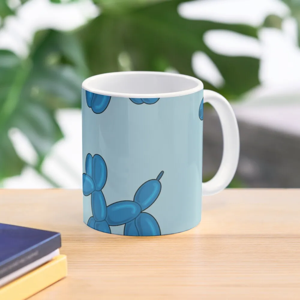 Blue Balloon Dog Classic  Mug Design Simple Gifts Tea Picture Drinkware Photo Cup Printed Image Coffee Handle Round