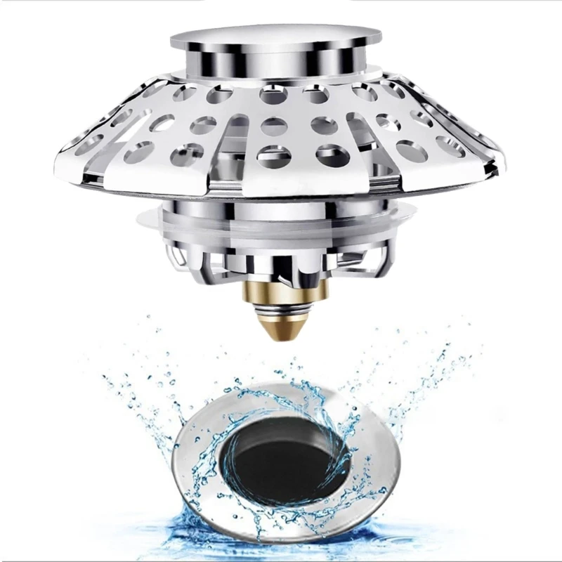 

Bath Drain Plug with Integrated Hair Catcher Multifunction Bathtubs Hair Catcher & Drain Stopper for Standard Bathtubs Size