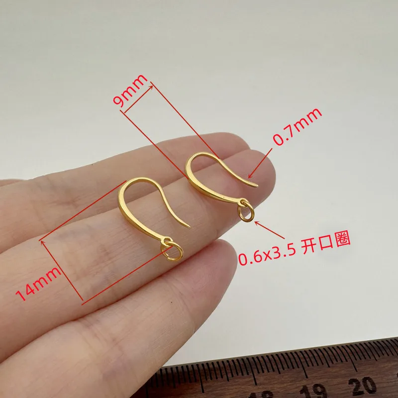 1 زوج الصلبة 925 فضة حلقات خطاف 18 كيلو الذهب اللون 9x14 مللي متر بسيط DIY بها بنفسك مجوهرات اكسسوارات صنع مكونات