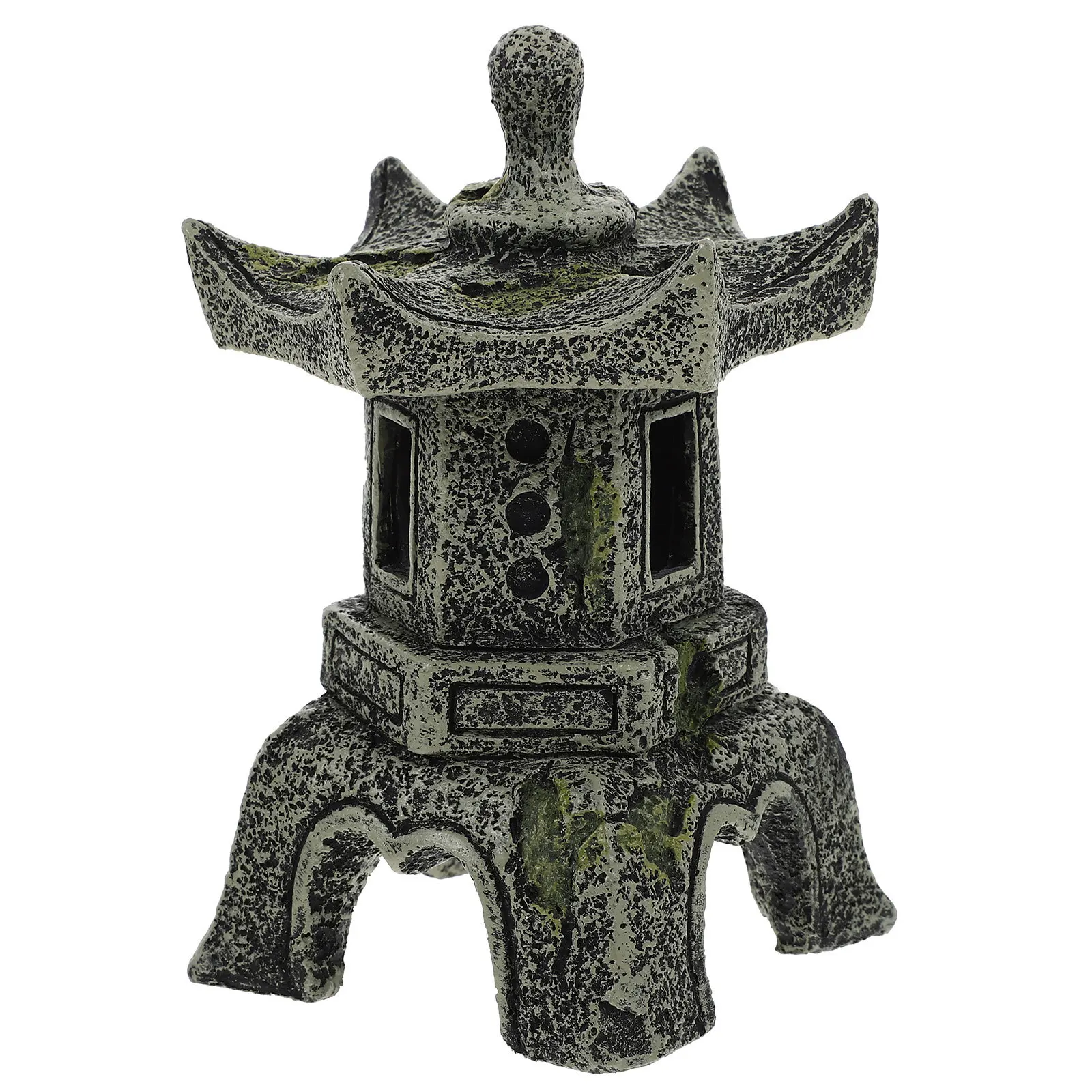 

Vintage Pagoda Garden Ornament Resin Crafted Tiny Pavilion Bonsai Adorn Home Decor Micro Landscape DIY Supply Mini Pagoda