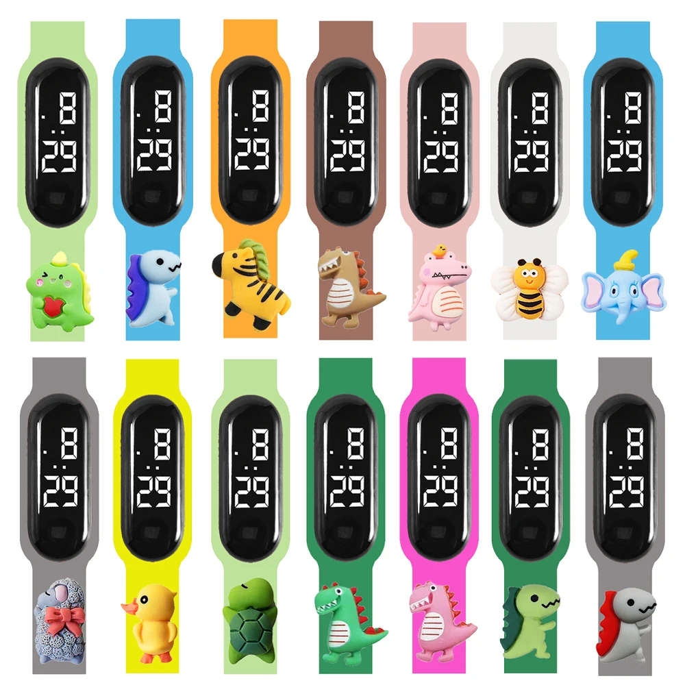 Cartoon Dinosaur Crocodile Children's Watch Waterproof Electronic Digital LED Display Watches Baby Holiday Gift Kids Watches