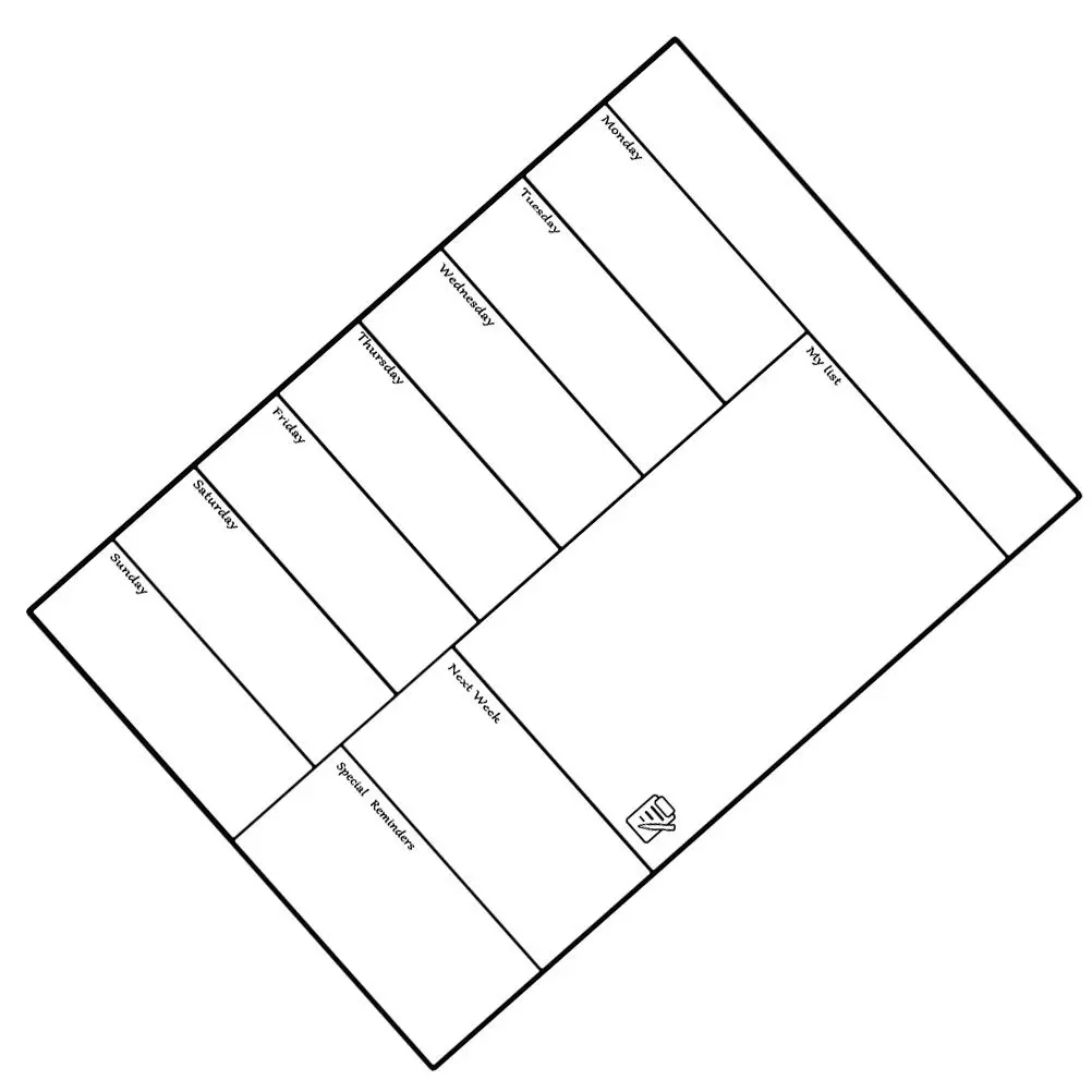 

Креативный многоразовый магнитный календарь-стикер формата А3, белый, гладкий, для еженедельного планирования, идеально подходит для декора холодильника и кухни