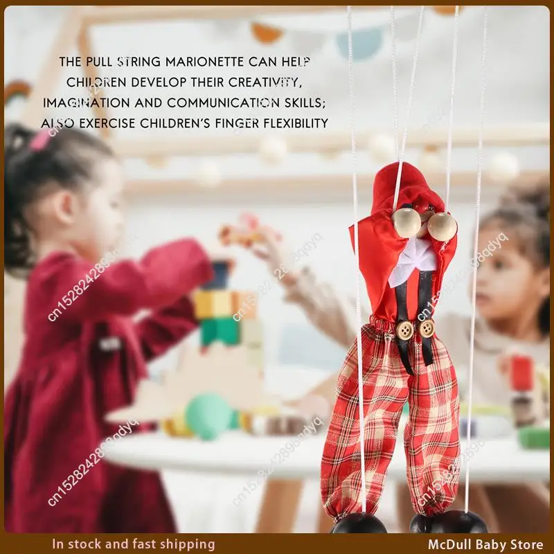 

ABJA-4 Packs Clown Marionette Creative Pull String Puppet Kid For Parent Child Interactive Kids Best Gift