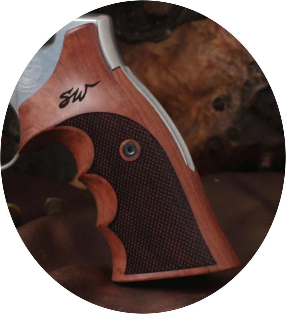 KSD Brand Smith Wesson N Frame Round Butt Compatible Rosewood Grips Diamond