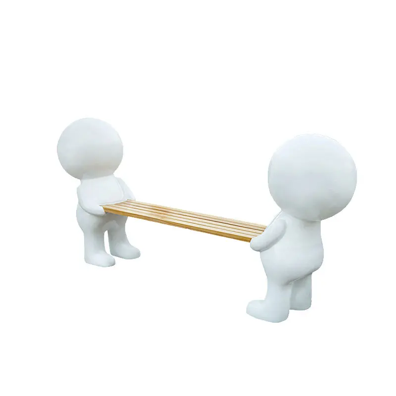 

Outdoor Park Little White Fiberglass Cartoon Seat Shopping Mall Leisure