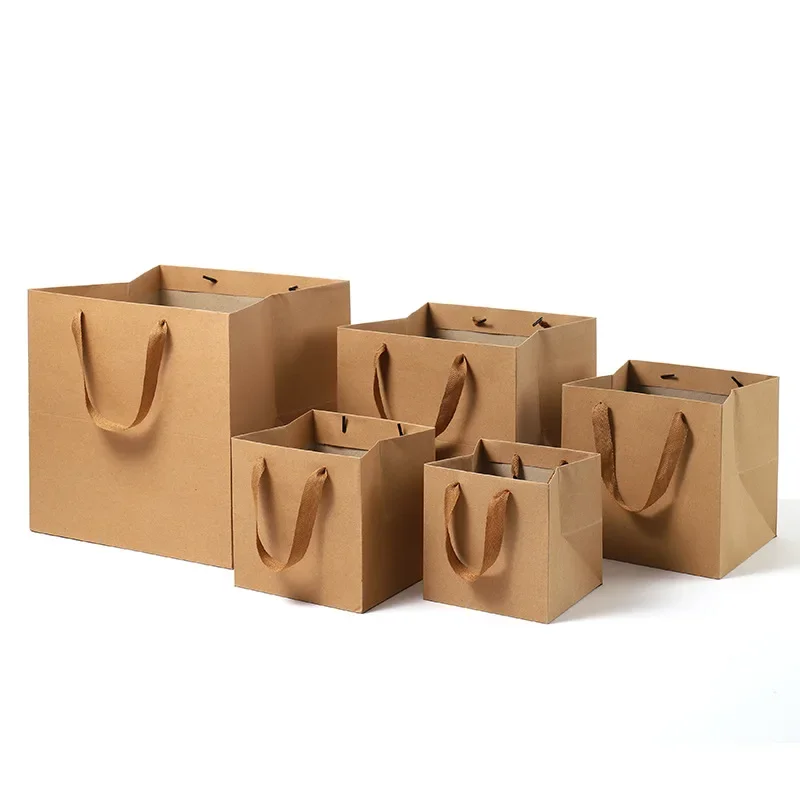 1pcs Multiple Sizes Square Craft Paper Box Bag New Craft Wedding Favor Gift Boxes Home Party Environmental Protection Kraft Bags