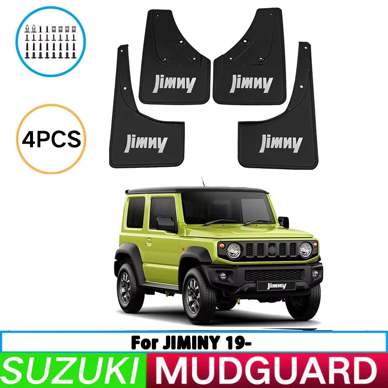 For Suzuki Jiminy 2019-2023 Black Labeled Car Tire Fender Splash Guard Front and Rear Fender Auto Parts 4pcs