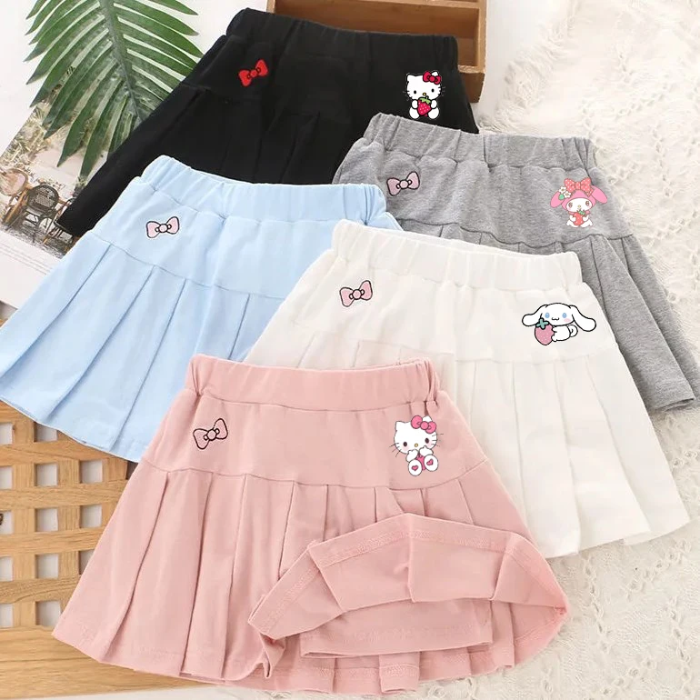 

Kawaii Sanrio Hello Kitty Cinnamoroll Children Skirts Anime My Melody Girl Jk Pleated Skirt Bustier Skirt Children Bottoms Skirt