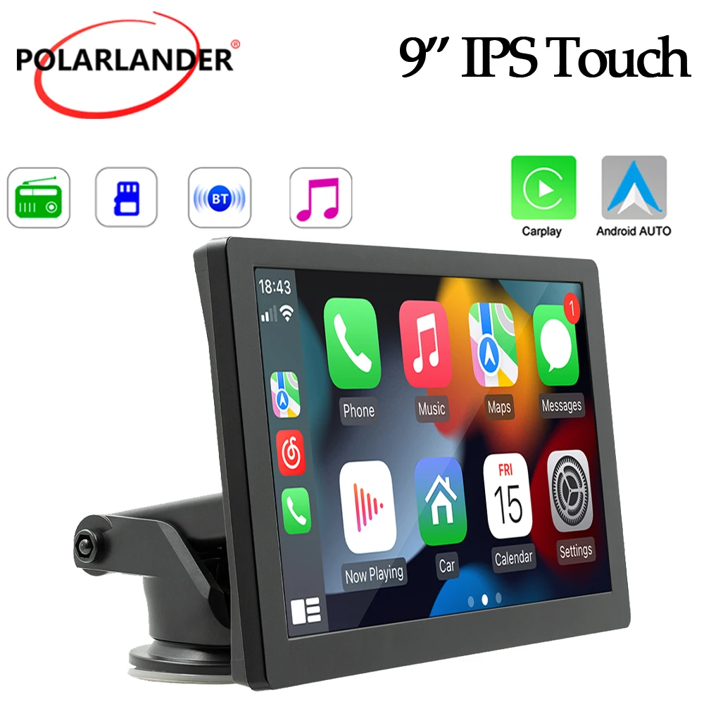 B5308 High-Definition Large Screen Display Touch screen 9 inch Wireless Carplay Portable Car Bluetooth Radio