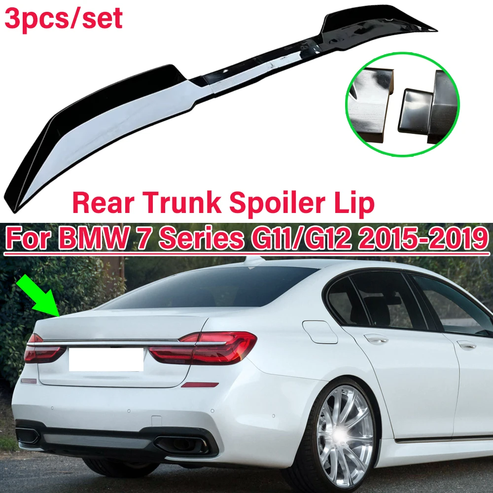 

For BMW Accessories 7 Series G11 G12 2015-2019 Car Ducktail Rear Wing Spoiler 3pcs Black Sedan Trunk Tail Wings Lip Spoiler