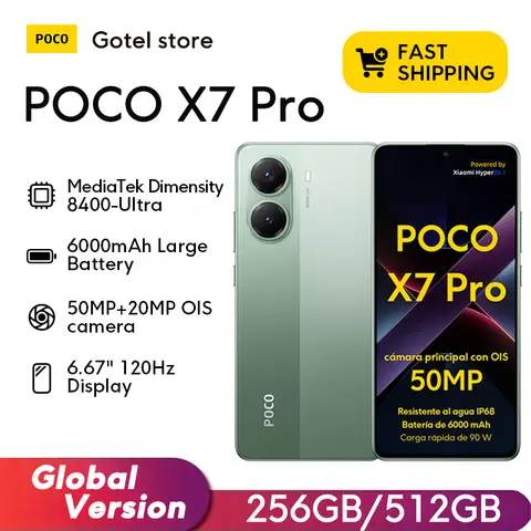 POCO X7 Pro Global Version Display IP68 NFC 6.67" AMOLED Dimensity 8400-Ultra 6000mAh 90W HyperCharge 50MP OIS Camera NFC 120Hz