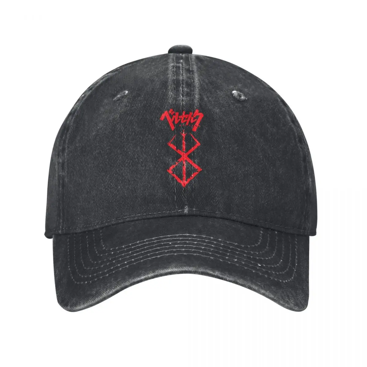 Retro Berserks Symbol Anime Baseball Cap Unisex Style Distressed Washed Sun Cap Outdoor All Seasons Travel Caps Hat