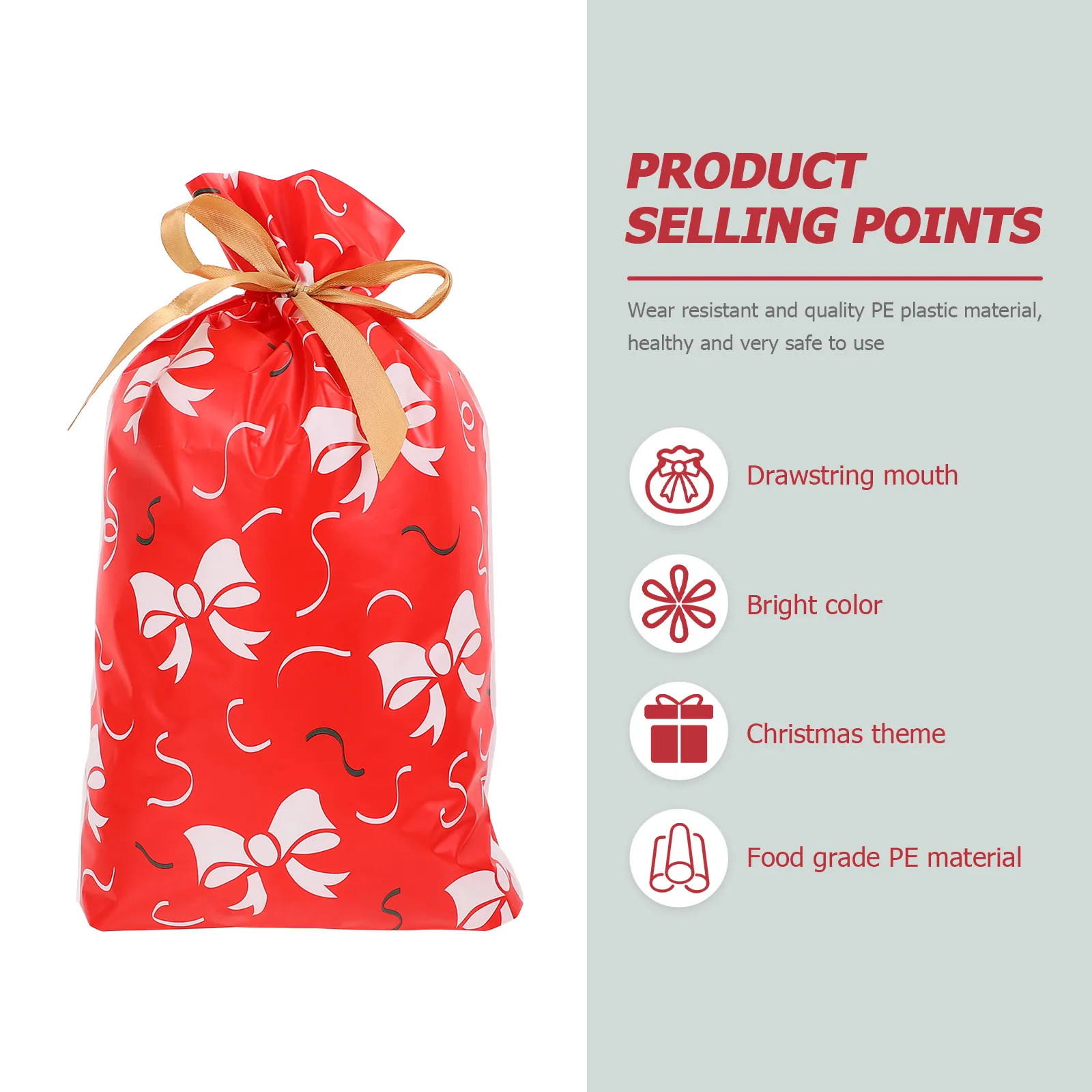 

10pcs Drawstring Bags Christmas C y Packing Gift Pouches Small Wrapping Bags Xmas Sweets PE Plastic Sealed Design Holiday