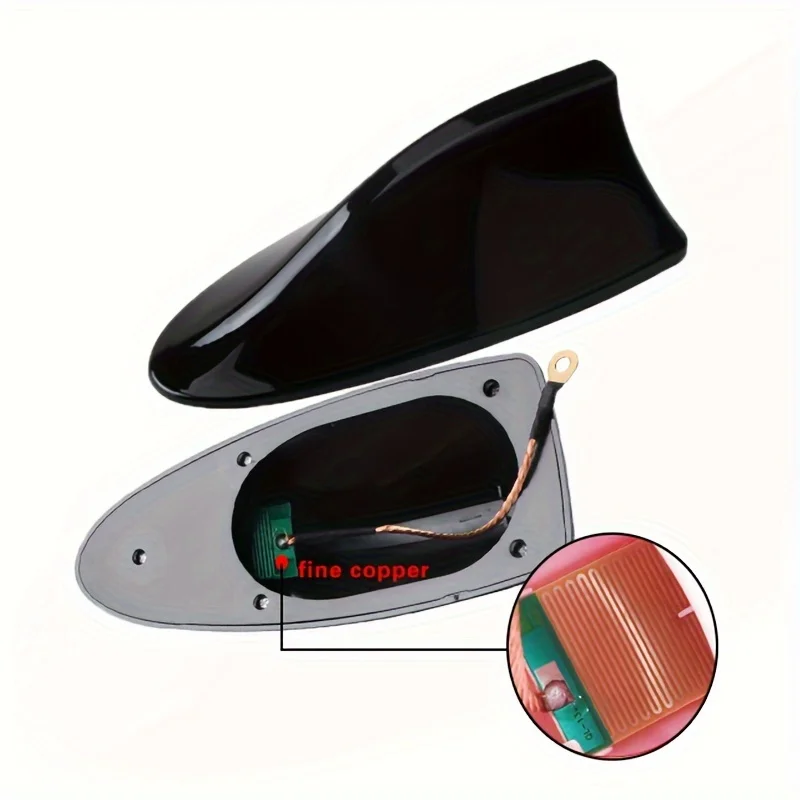 Waterproof No Drilling Carbon Fiber Car Shark Fin Antenna Shark Fin Roof Aerial Radio FM/AM Decorate Aerial Stronger Signal view 4
