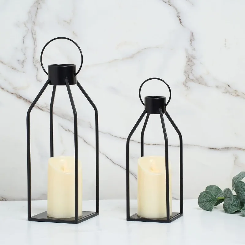 Christmas Vintage Lantern Decor Simple Candlestick Iron Art Ornament Candle Holder Garden Decoration Candle Stick Holder Candle