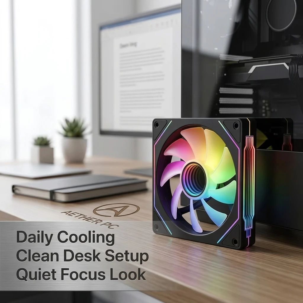 Prism 5 Pro 12CM ARGB Case Fan Silent PWM 120mm PC Cooling Fan High Airflow RGB LED Quiet Computer Chassis Fan 5V 3Pin ARGB Sync image 5