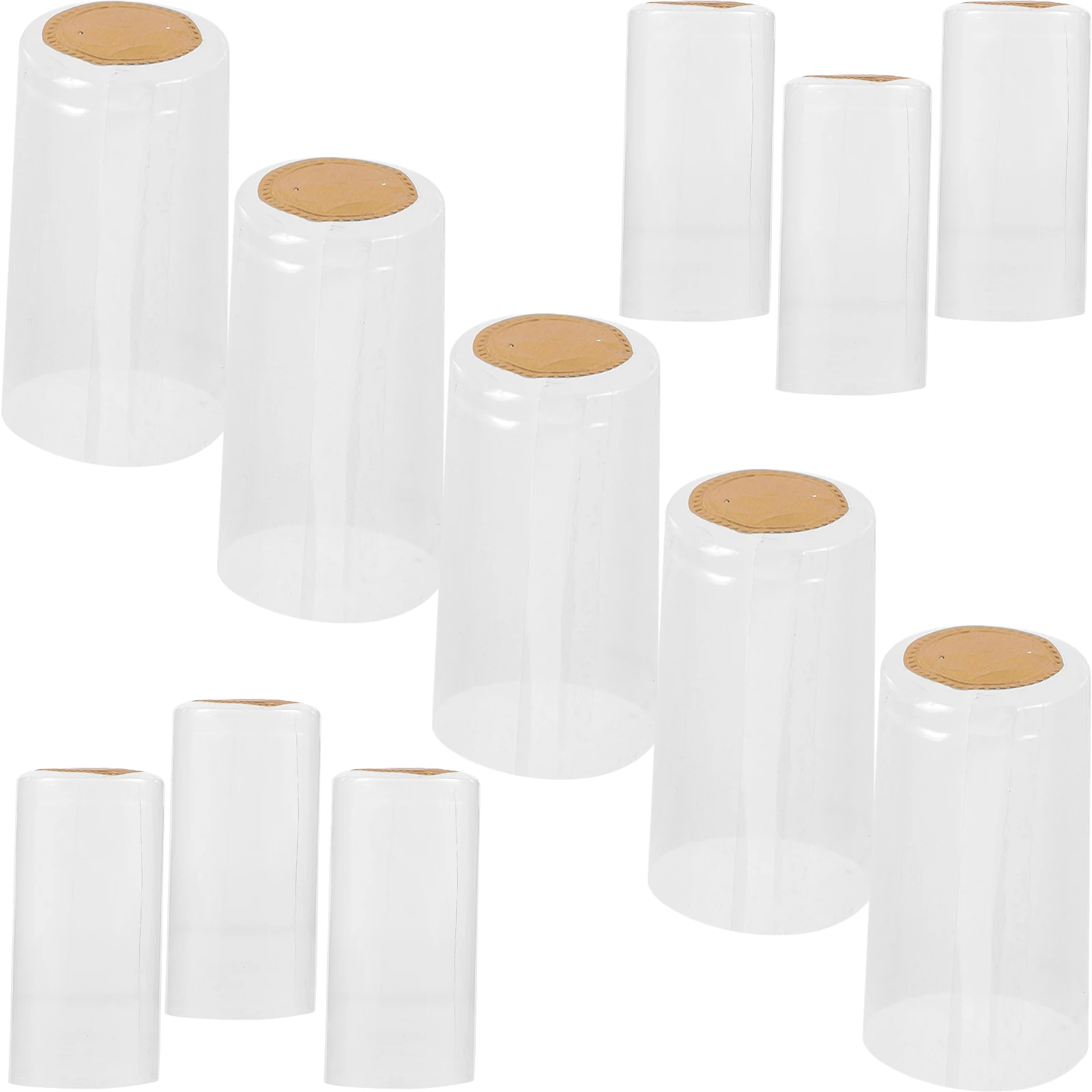 

100pcs Wine Bottle Sealing Film PVC Heat Shrink Capsules 30 Straight Decorative Bottle Preserving Sealers