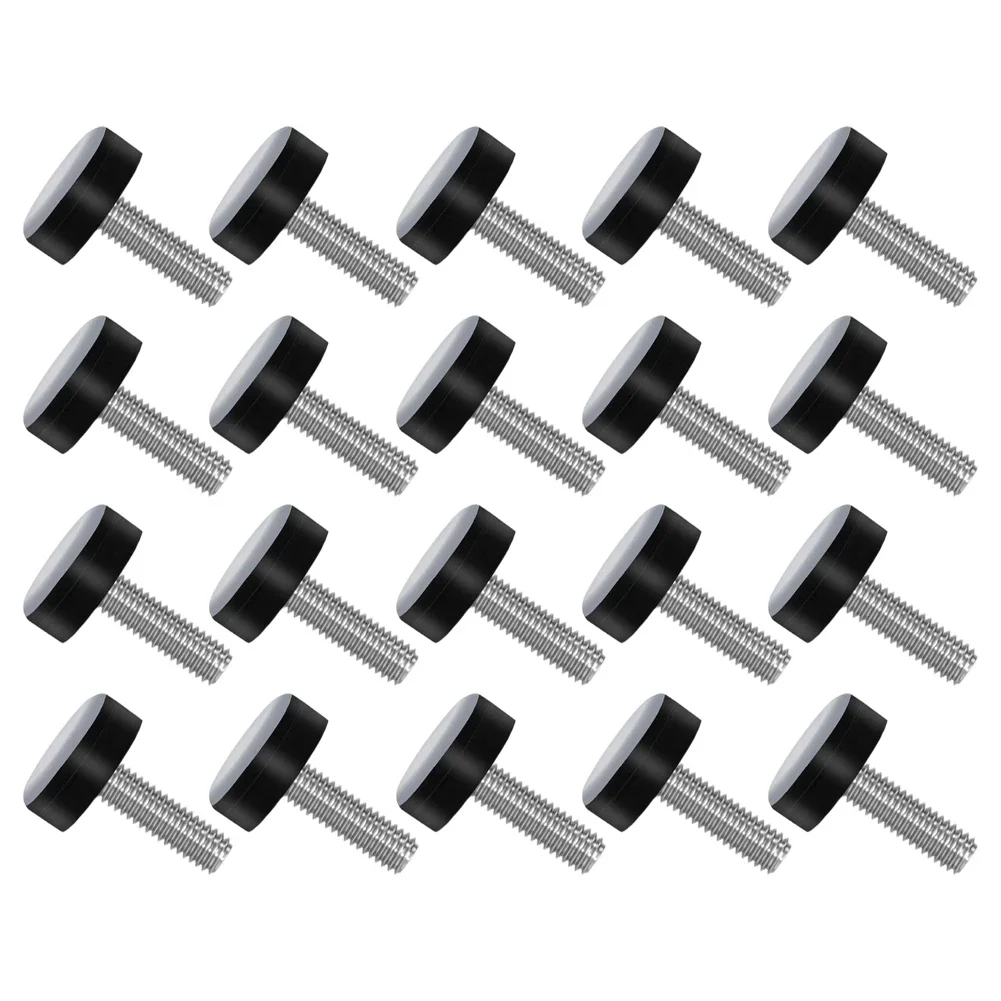 20pcs M6 Furniture Sliding Pads PTFE Top EVA Bottom for Hard Floor Protection Adjustable Installation No Tools