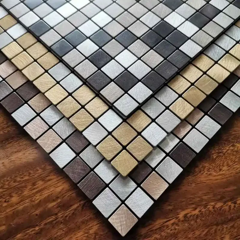 Mosaic Metal Aluminum Plastic Panel Wall Sticker Self-adhesive square Abstract Waterproof Kitchen Bathroom Tiles Wall Decors 180