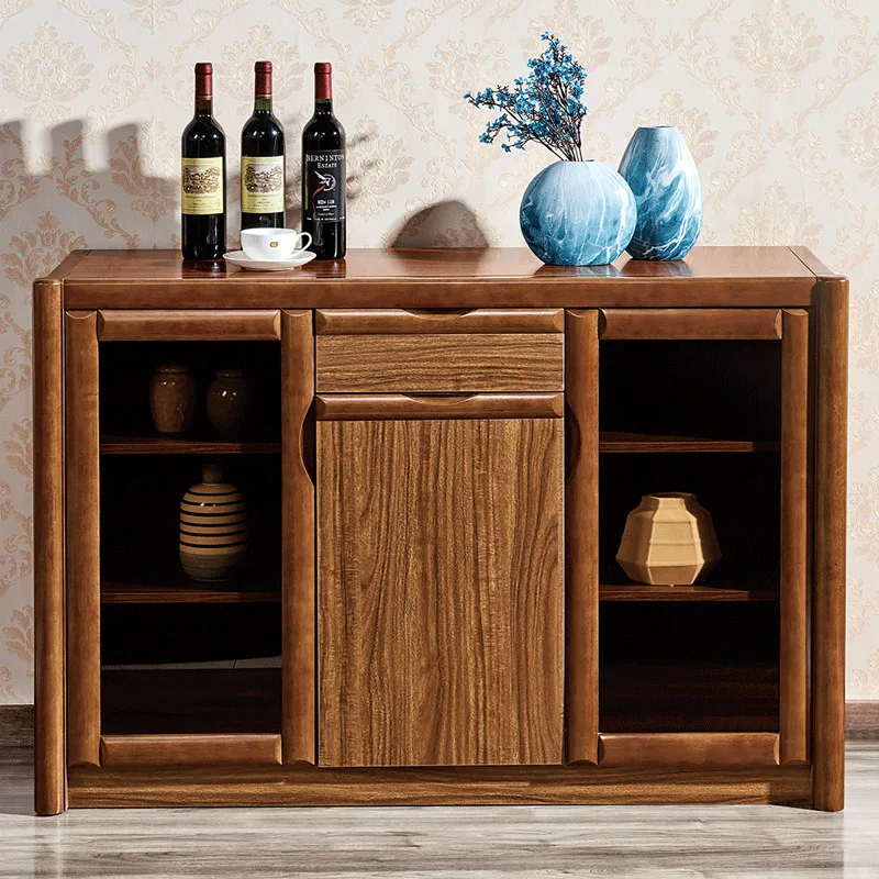 2023 new sideboard, large capacity black gold wood wine cabinet, pantry cabinet, storage cabinet, living room cupboard, kitchen