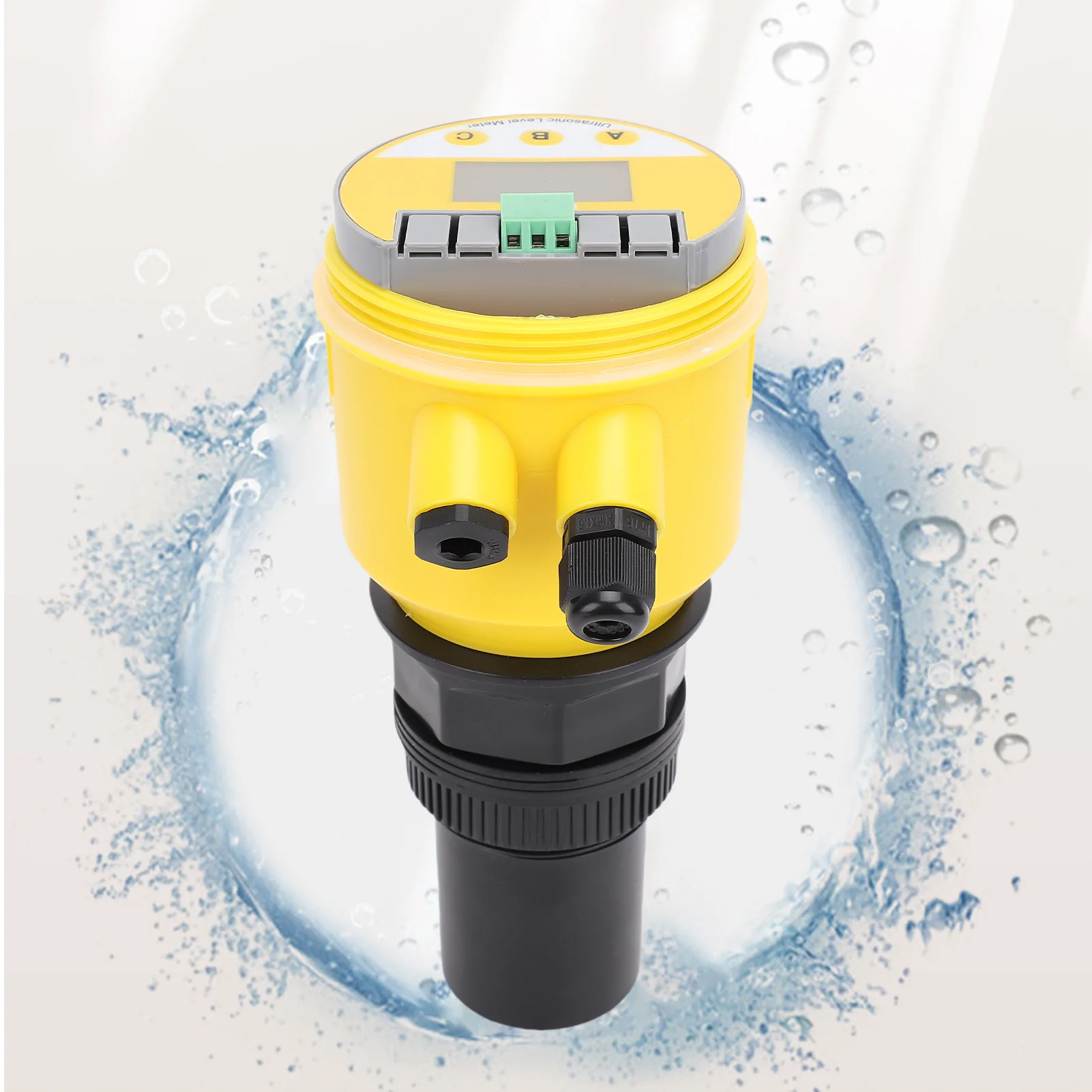 بالموجات فوق الصوتية مستوى متر 0-10 متر DC24V 4-20mA التناظرية الناتج مستوى المياه الاستشعار شاشة الكريستال السائل IP65 مقاوم للماء الذكية السائل المؤشر #1