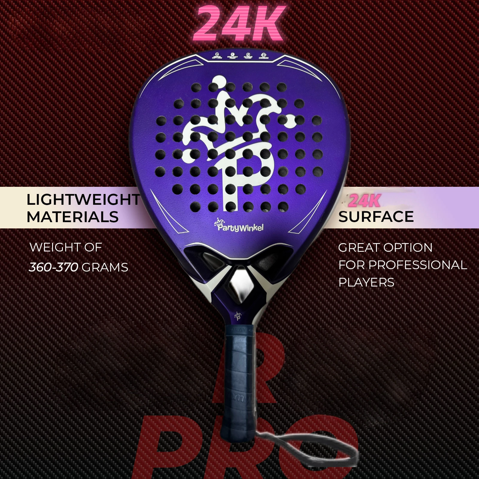Pala de Pádel de Fibra de Carbono 3K/12K/18K de Calidad Profesional, Venta Caliente 2026, Raqueta de Tenis de Carbono 18K para Tenis de Playa