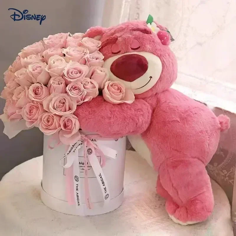 MINISO Toy Story Lotso Cute Bear Strawberry Sofa Plush Pillow Stuffed Toys Children Girls Friends Festivals Birthday Gift 90cm